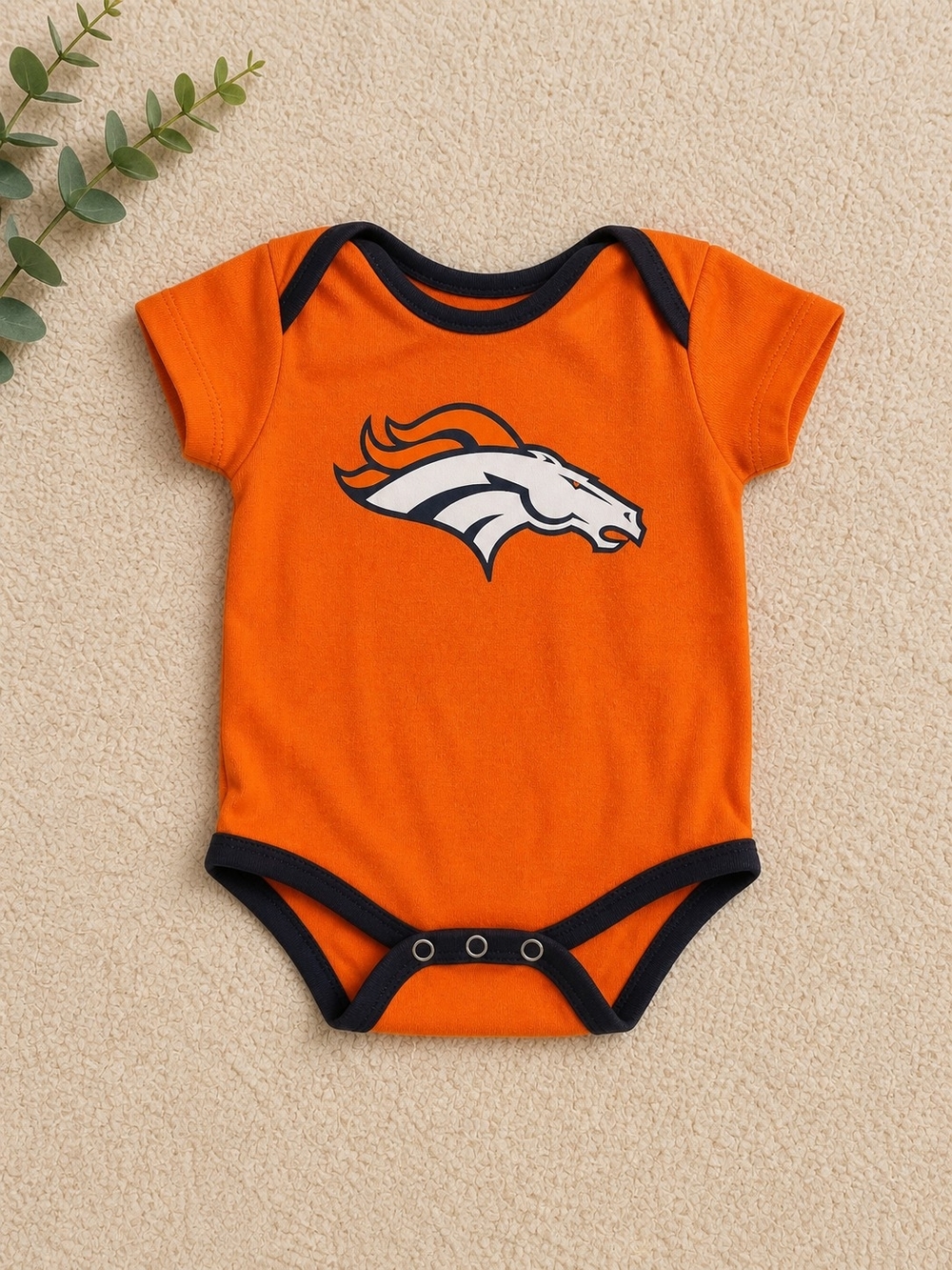 NFL Orange One-Piece Bodysuit with Navy Trim
